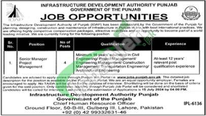 Infrastructure Development Authority Punjab Jobs