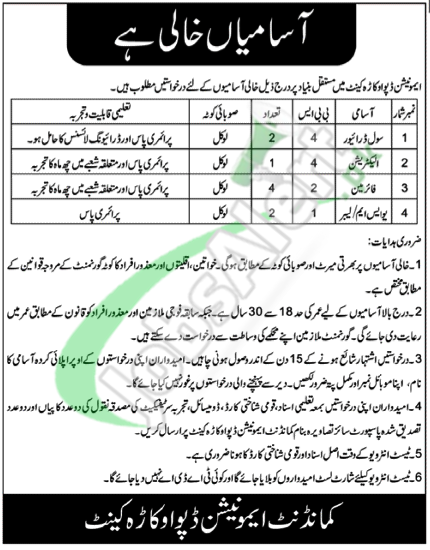 Ammunition Depot Okara Jobs