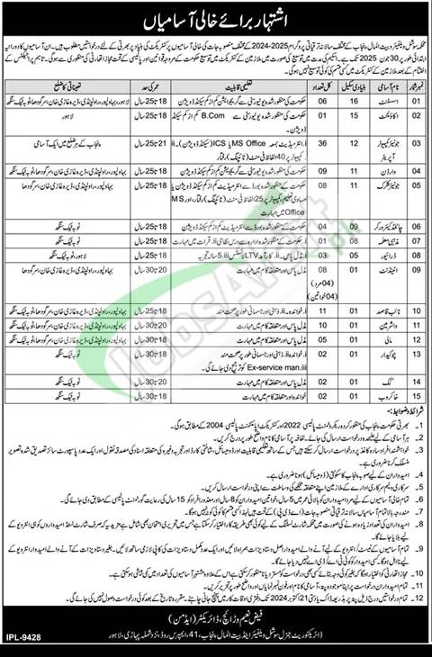 Social Welfare and Bait-Ul-Maal Punjab Jobs