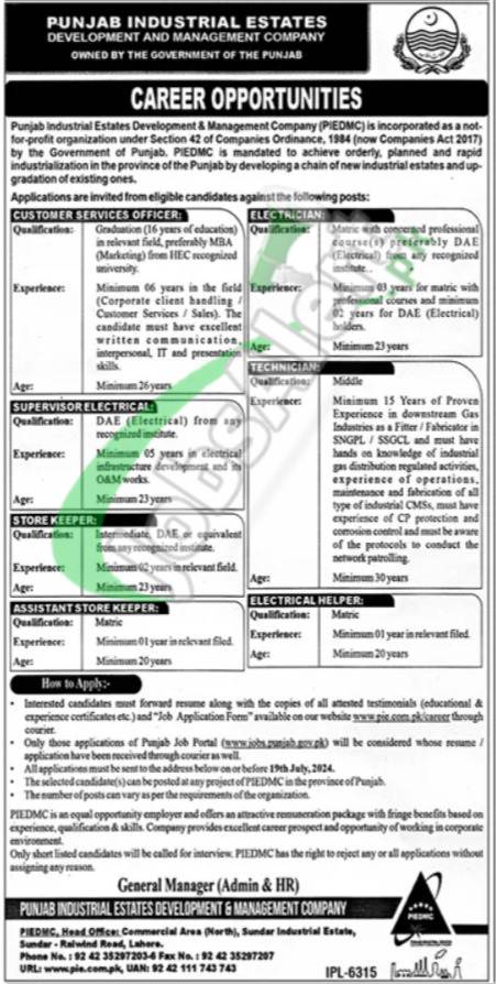 Punjab Industrial Estate Jobs