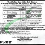 Cadet College Choa Saiden Shah Jobs