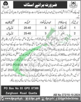 PO Box 93 GPO Quetta Jobs