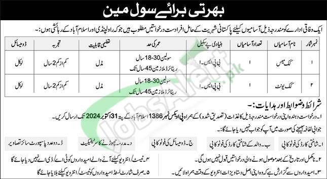 PO Box 1386 Islamabad Jobs