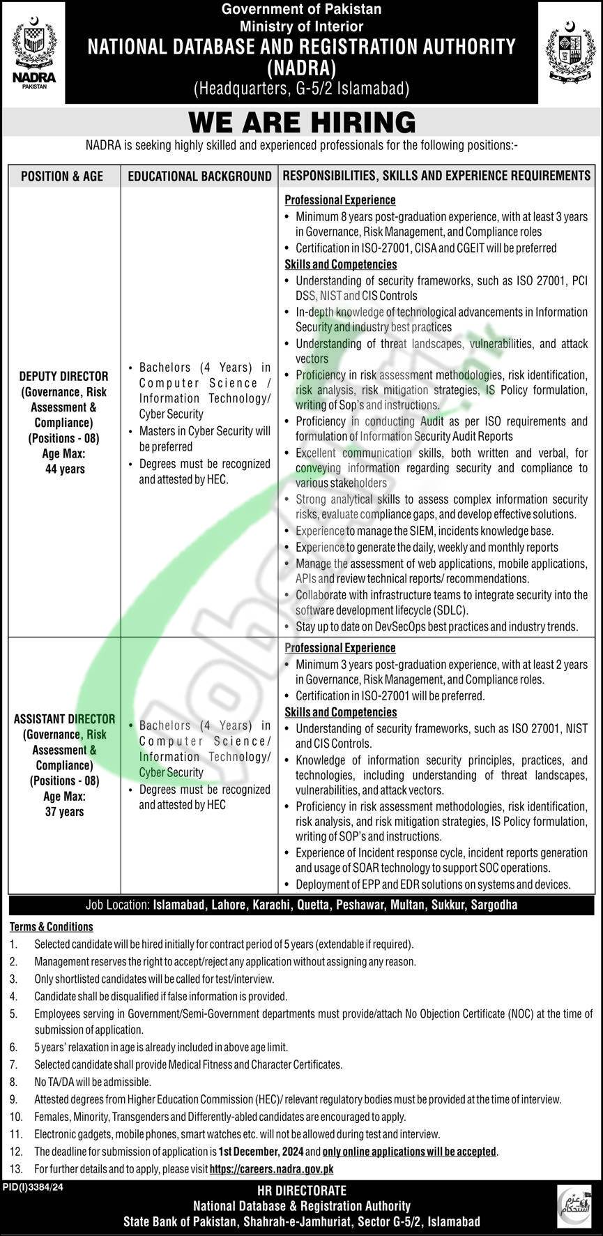 NADRA Islamabad Jobs