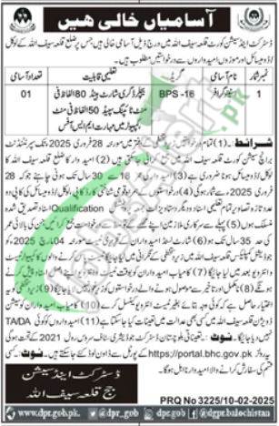 Session Court Qila Saifullah Jobs