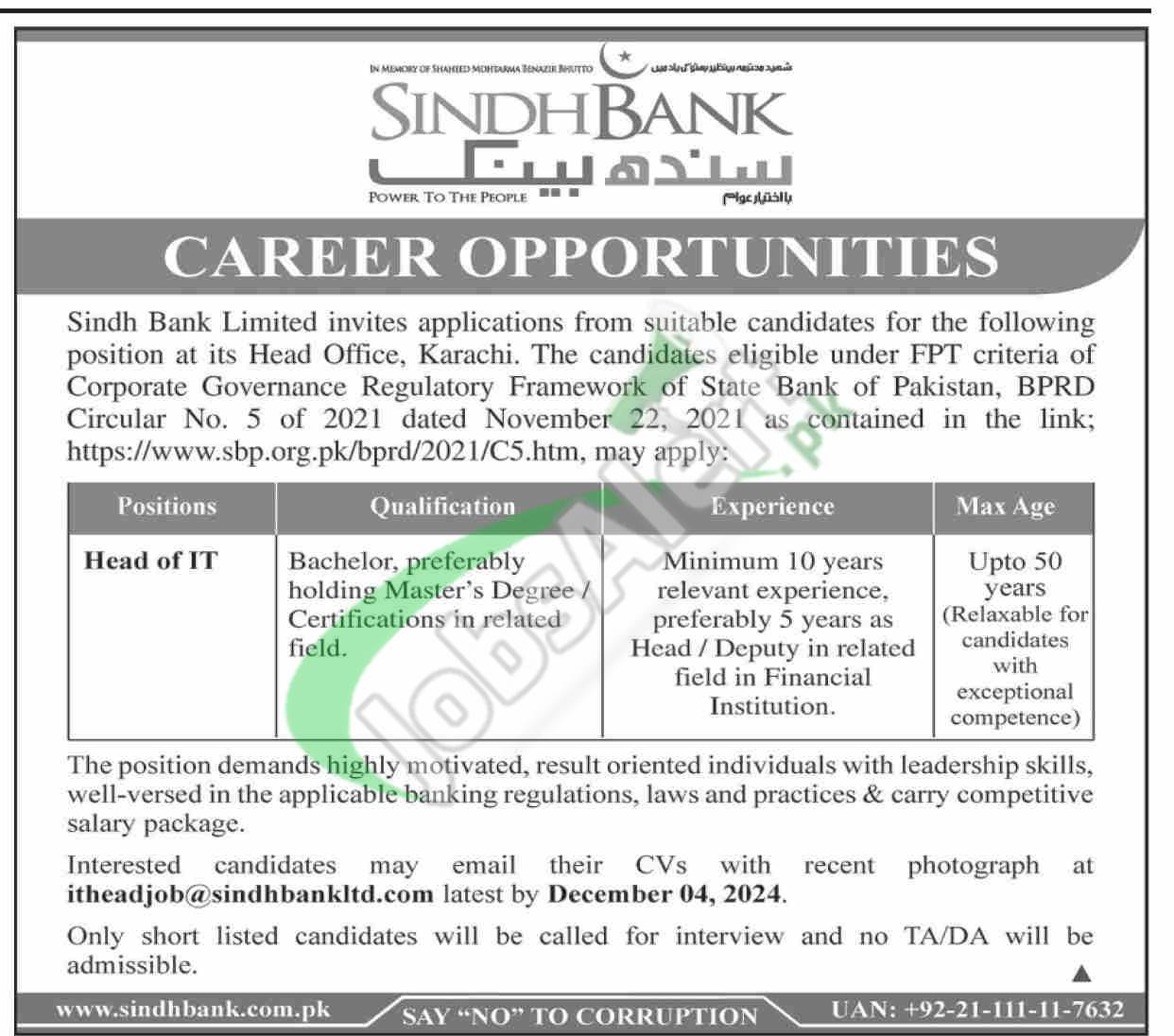 Sindh Bank Jobs