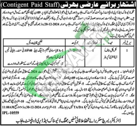 Livestock and Dairy Development Punjab Jobs