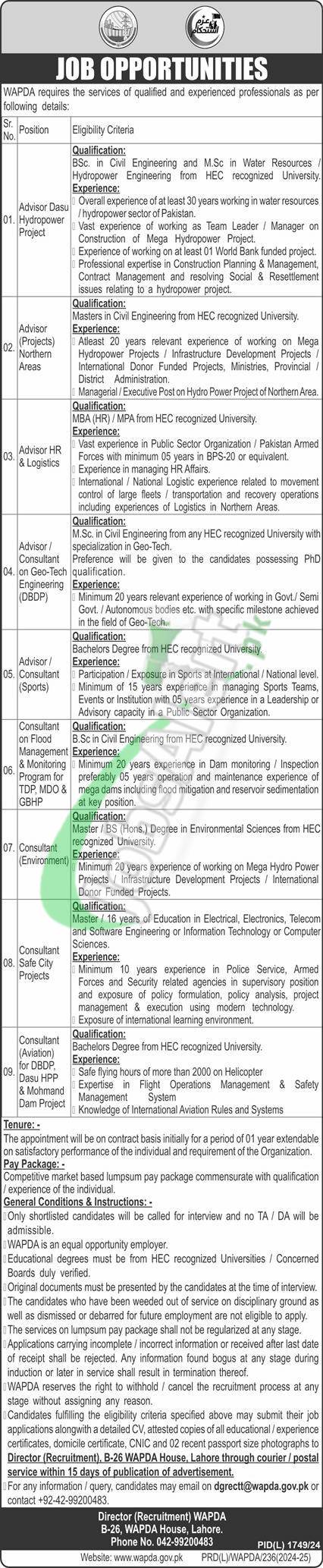 WAPDA House Lahore Jobs