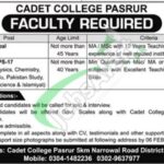 Cadet College Pasrur Jobs