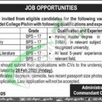 Cadet College Pishin Jobs