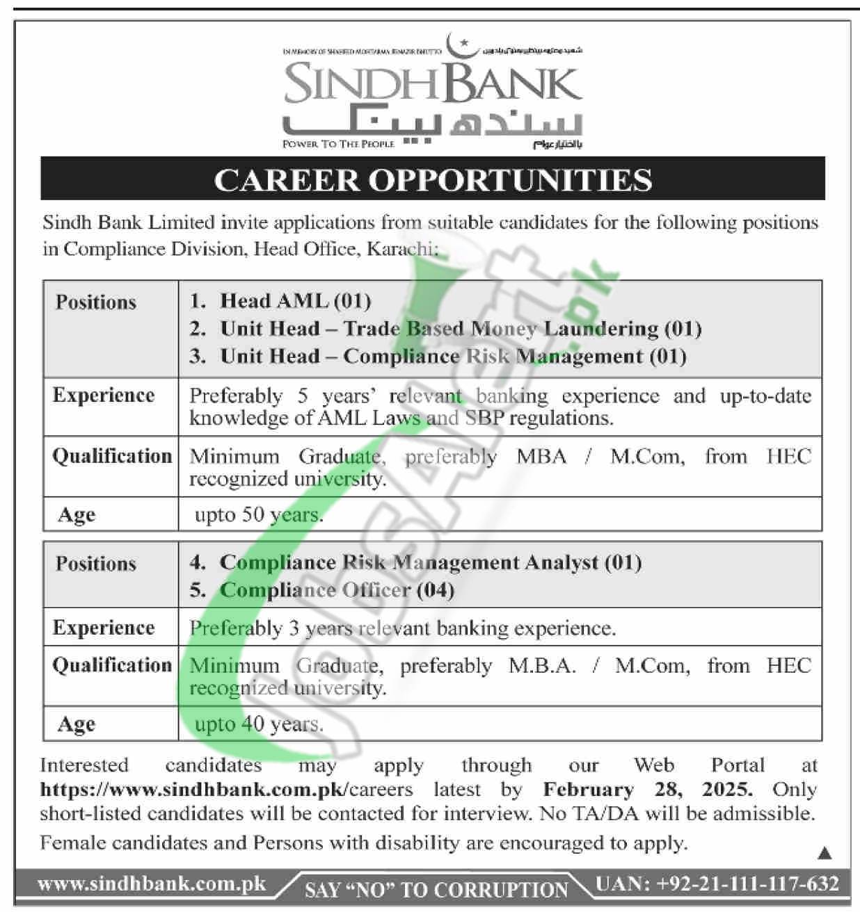 Sindh Bank Jobs