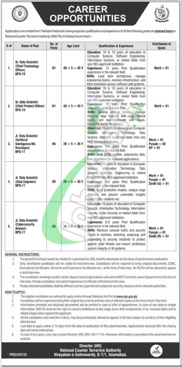 National Counter Terrorism Authority Jobs