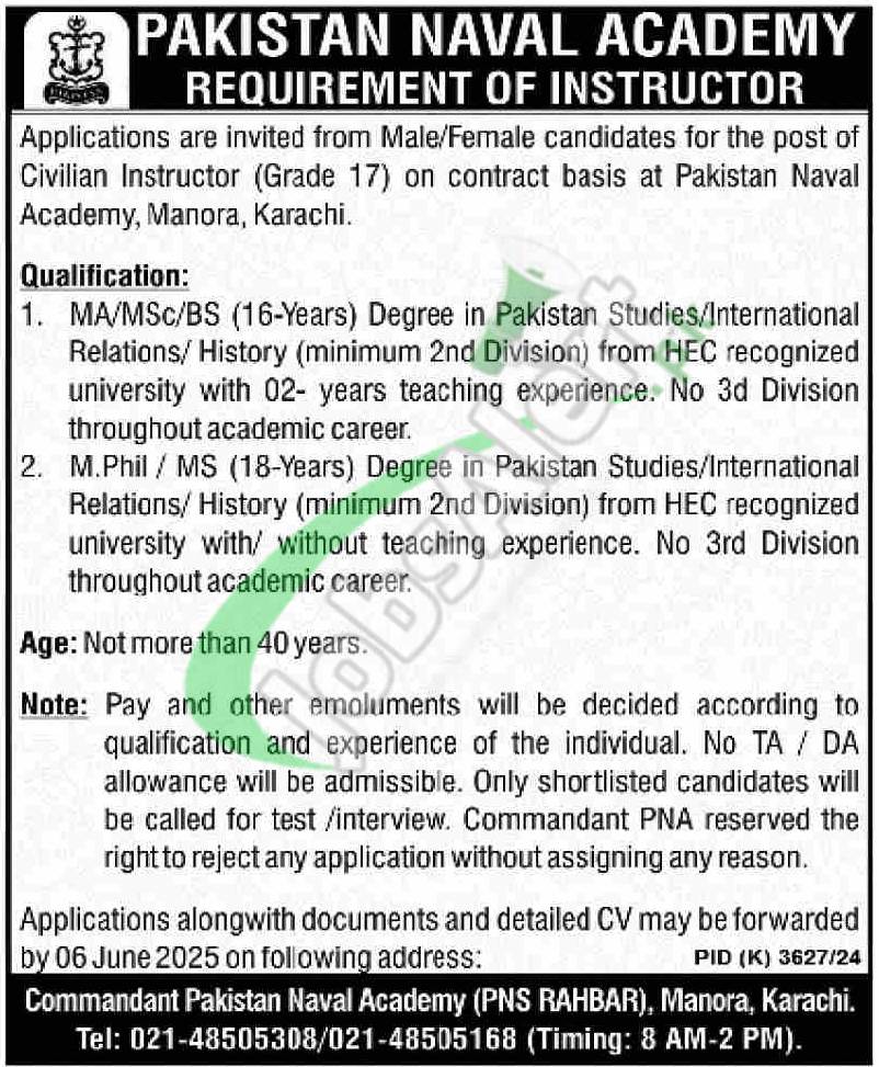 Civilian Instructor Jobs
