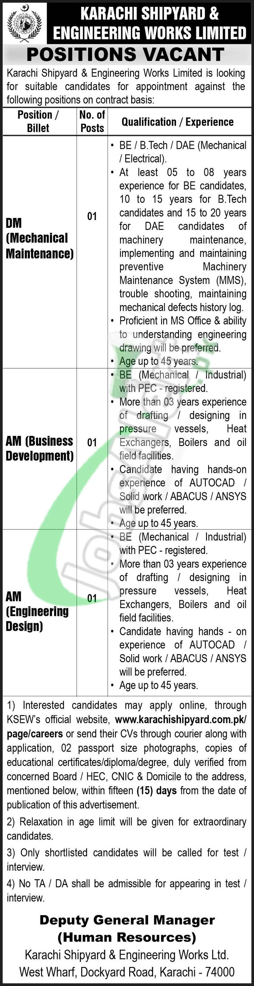 Karachi Shipyard Jobs