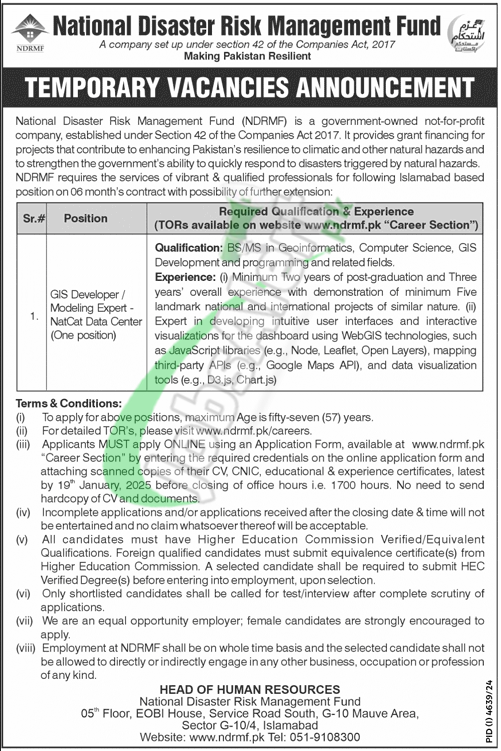 Jobs in Islamabad 2025 Todays Latest Govt/Private Vacancies