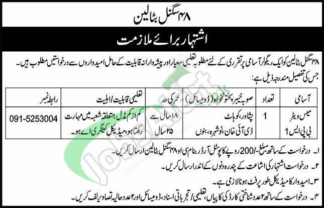 Pakistan Army Civilian Jobs