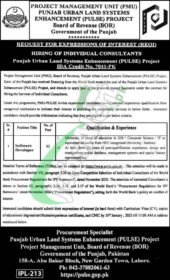 Punjab Board of Revenue Jobs