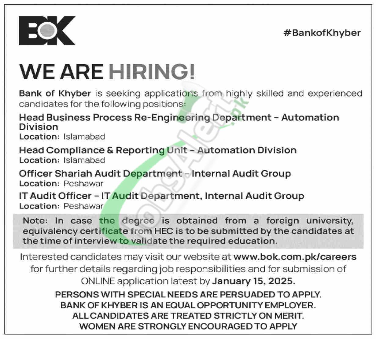 Bank of Khyber Jobs