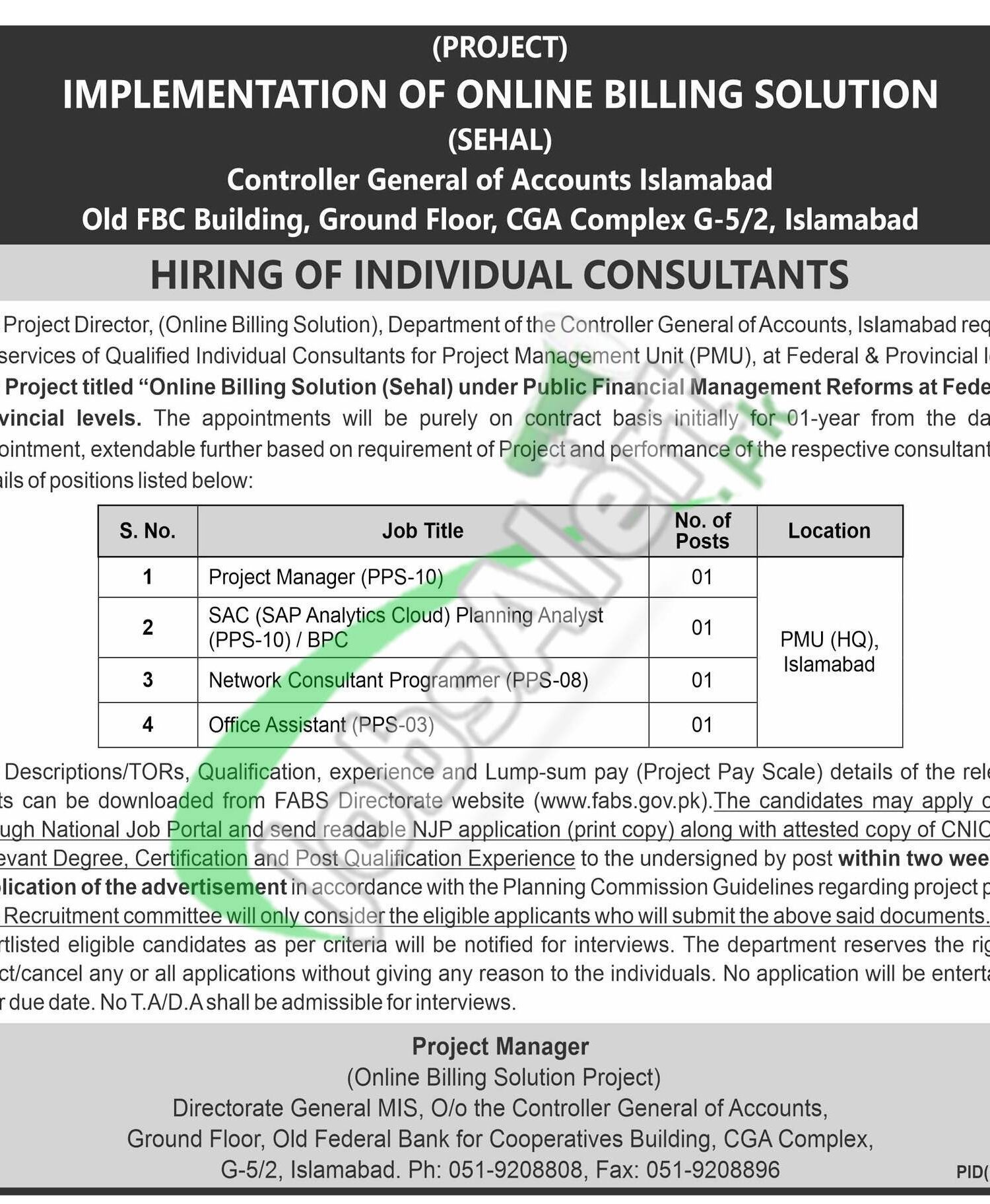 CGA Pakistan Jobs