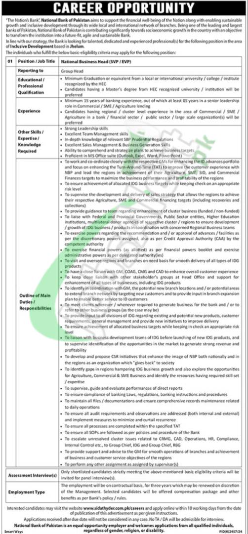 Latest Career Opportunities Pakistan Banking Jobs 2025