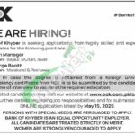 Bank of Khyber Branch Manager Jobs