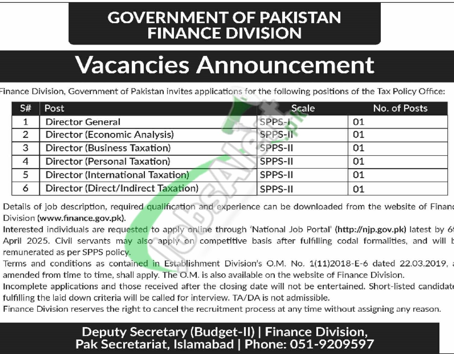 Finance Division Jobs