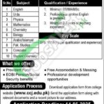 Cadet College Jhelum Jobs
