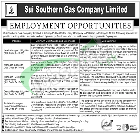 SSGC Jobs