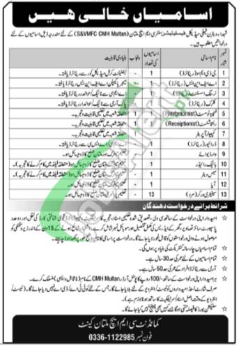 CMH Multan Jobs