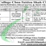 Cadet College Choa Saiden Shah Jobs