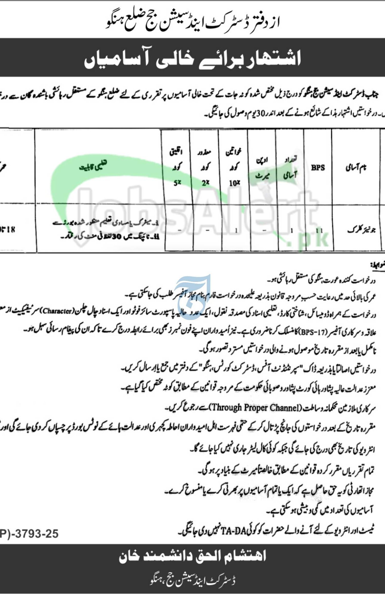 Session Court Hangu Jobs