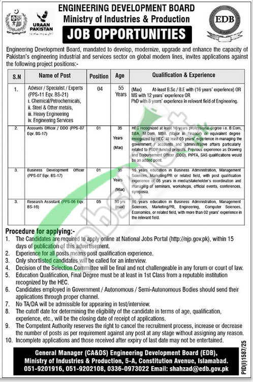 Ministry of Industries & Production Jobs