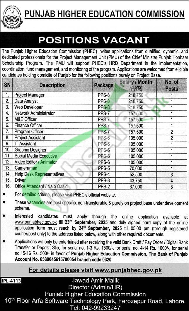 Punjab Higher Education Commission Jobs