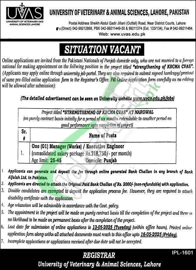 UVAS Jobs