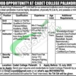 Cadet College Palandri Jobs