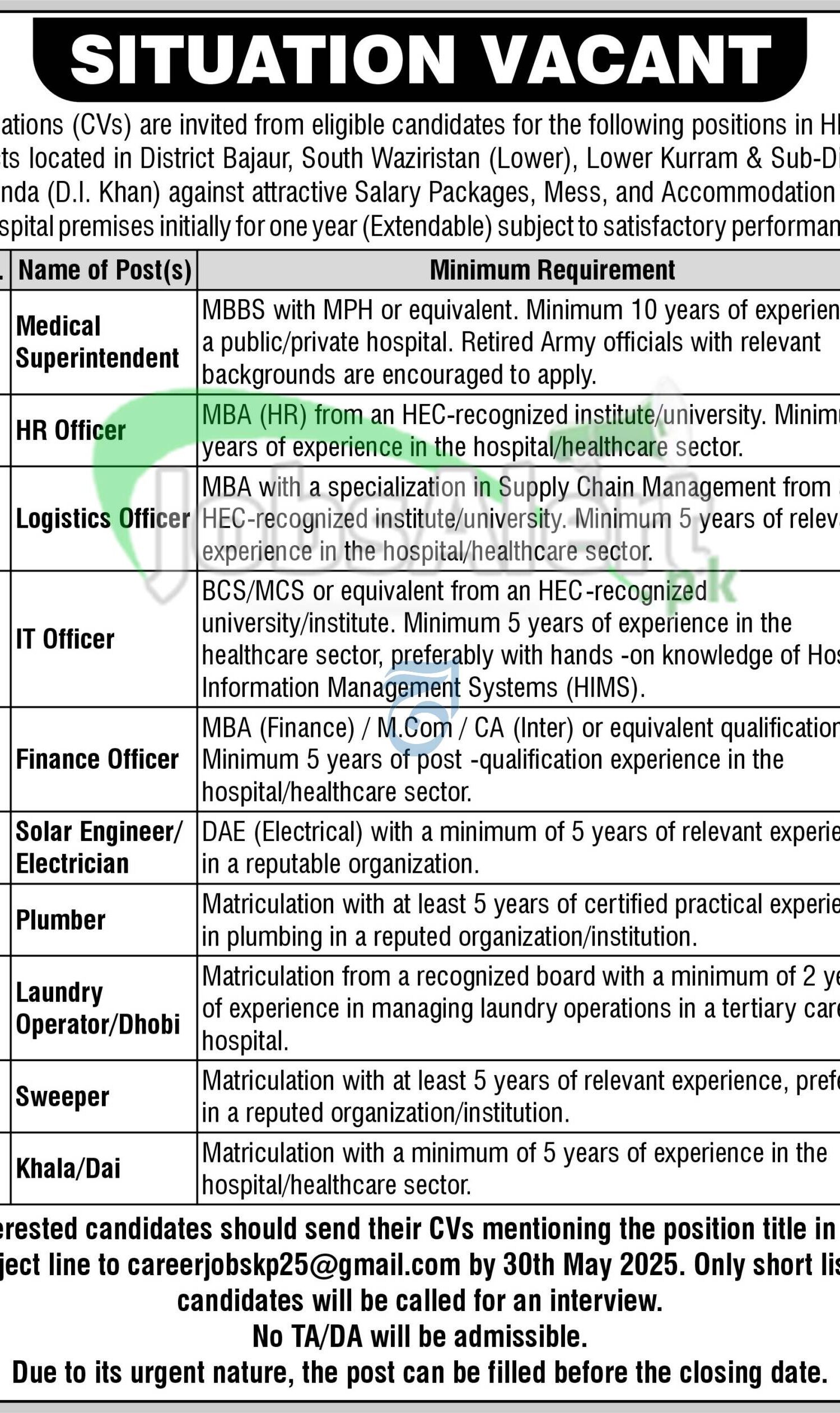 Health Department KPK Jobs