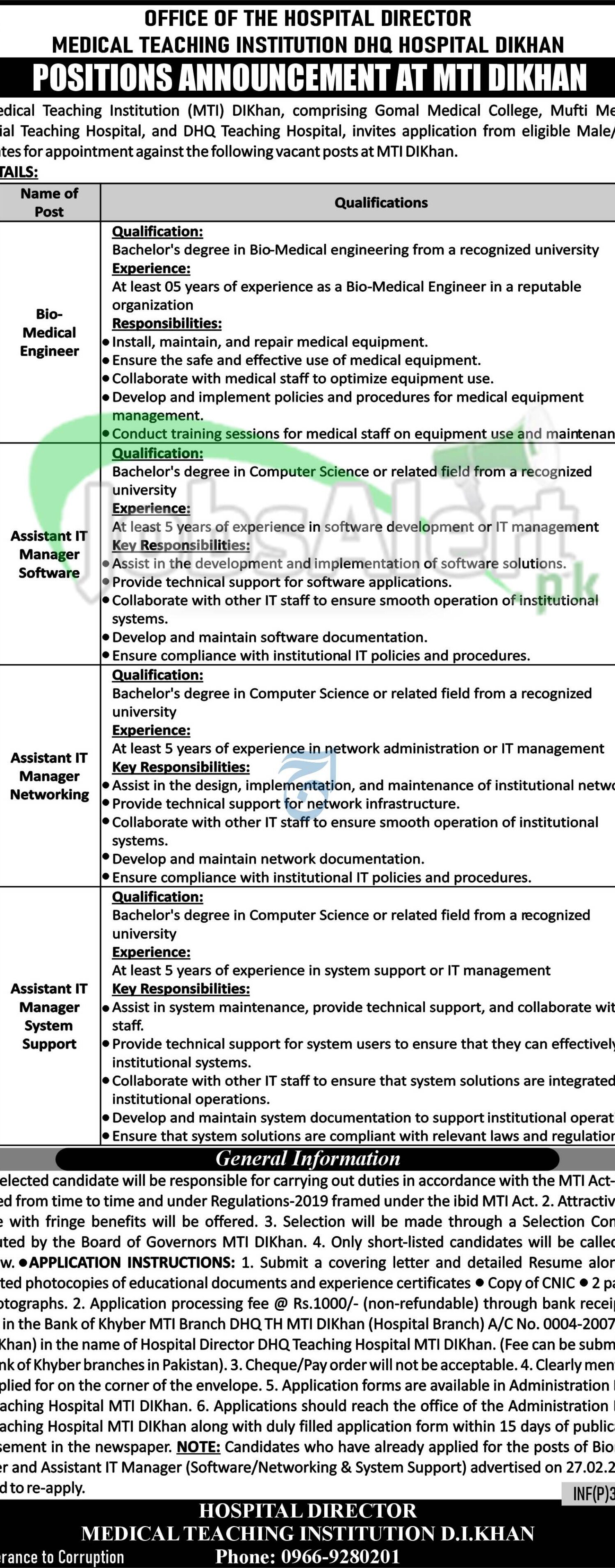 MTI DI Khan Jobs