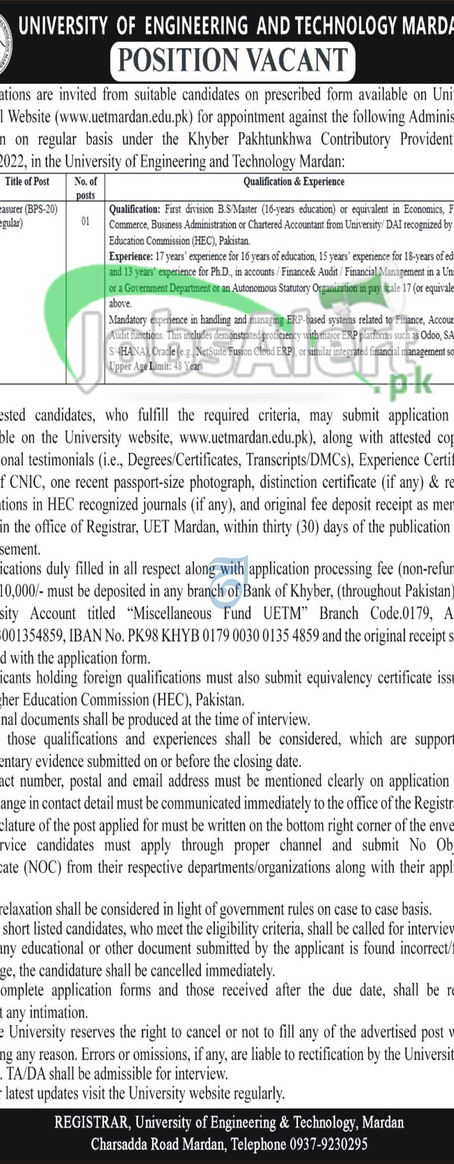 UET Mardan Jobs 2026 Faculty Staff Form Download UET Mardan Jobs Ad