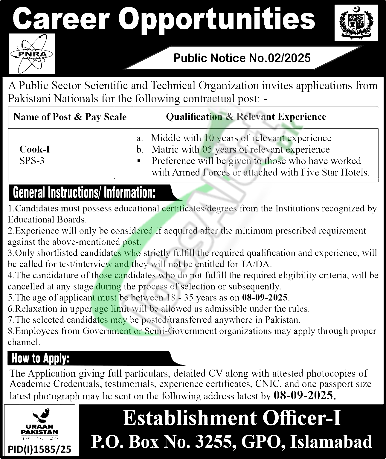 PO Box 3255 Islamabad Jobs