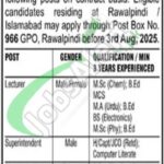 PO Box 966 Rawalpindi Jobs