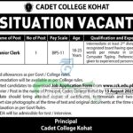 Cadet College Kohat Jobs
