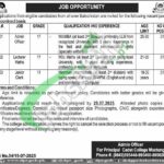 Cadet College Mastung Jobs
