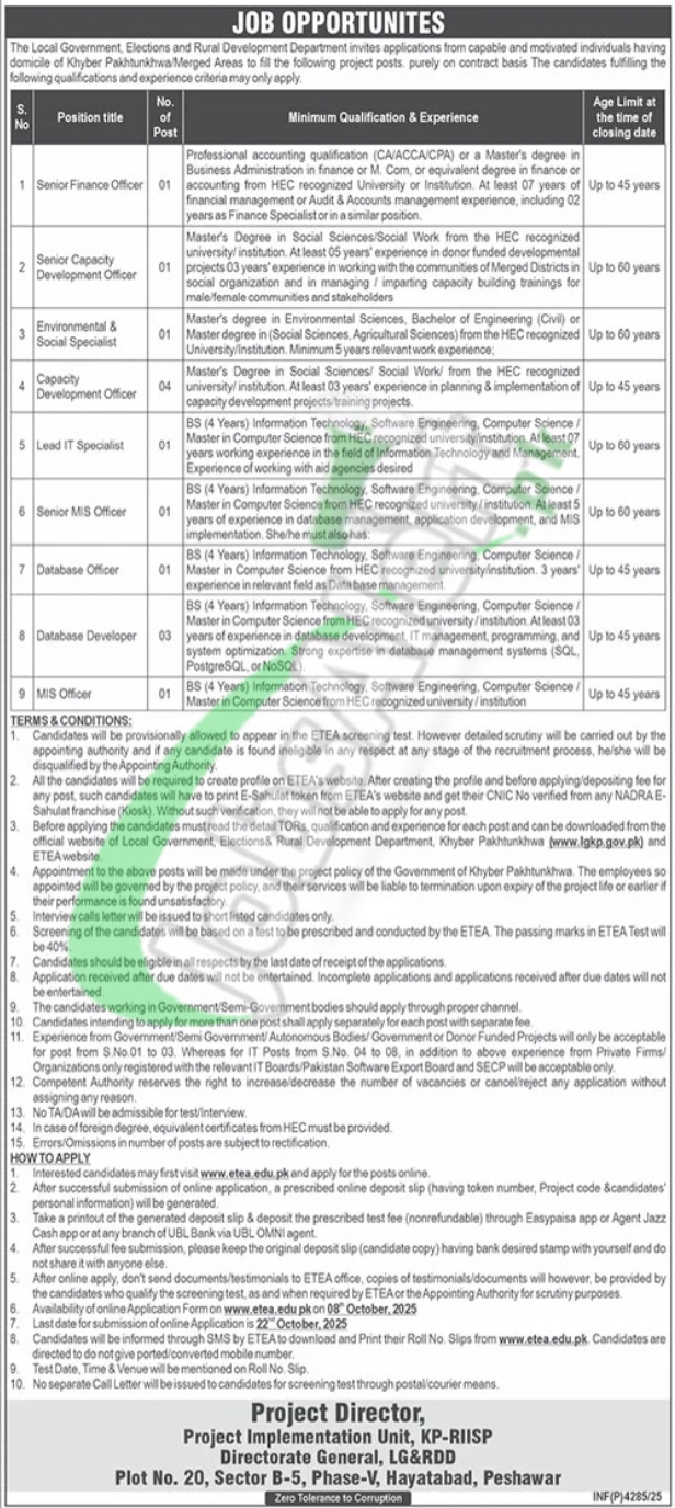Local Government KPK Jobs