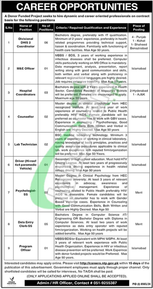 National TB Control Program Jobs
