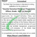 British High Commission Islamabad Jobs