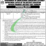 School Education & Literacy Department Sindh Jobs 2026 Application Form Download School Education & Literacy Department Sindh Jobs