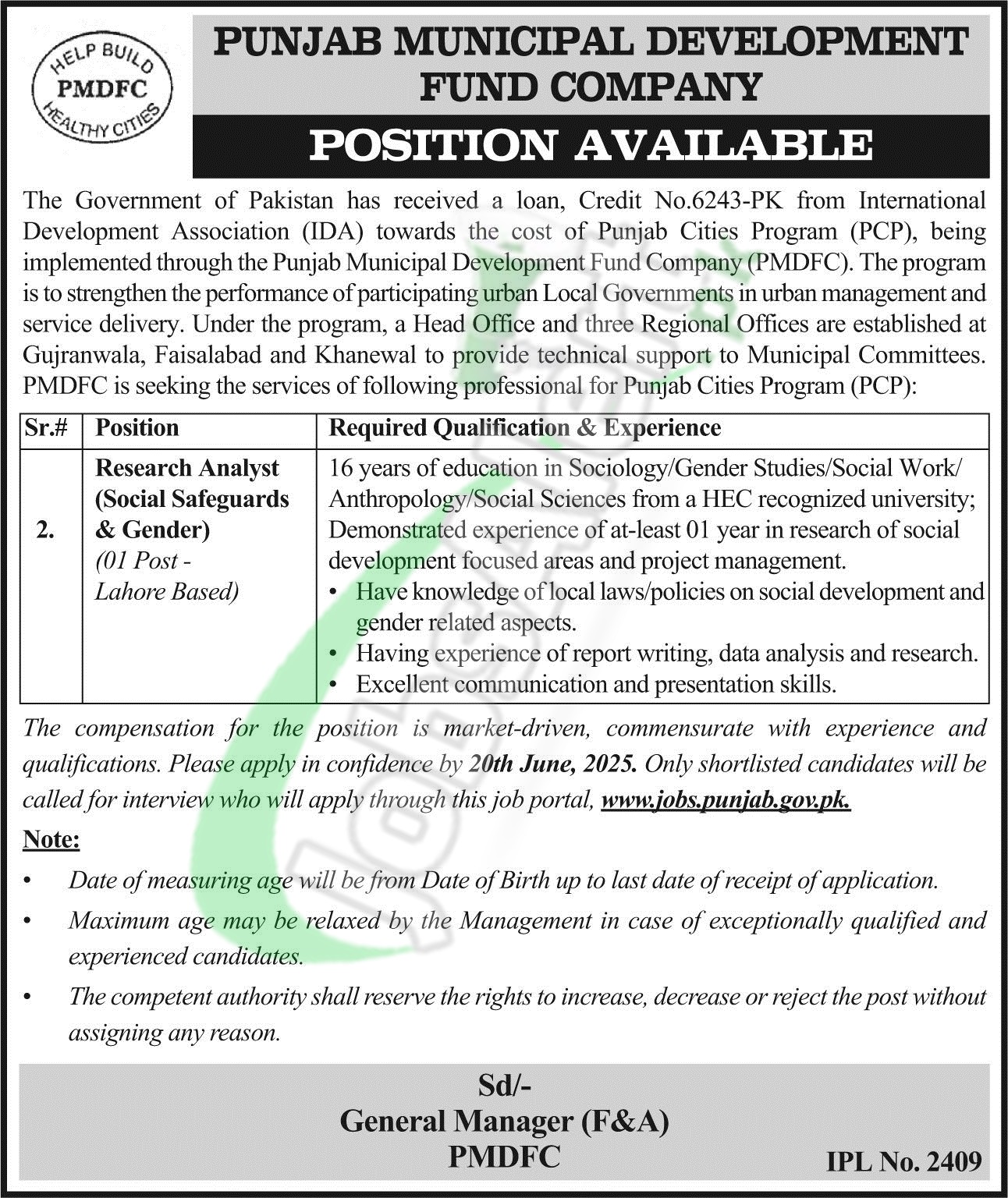 PMDFC Punjab Jobs