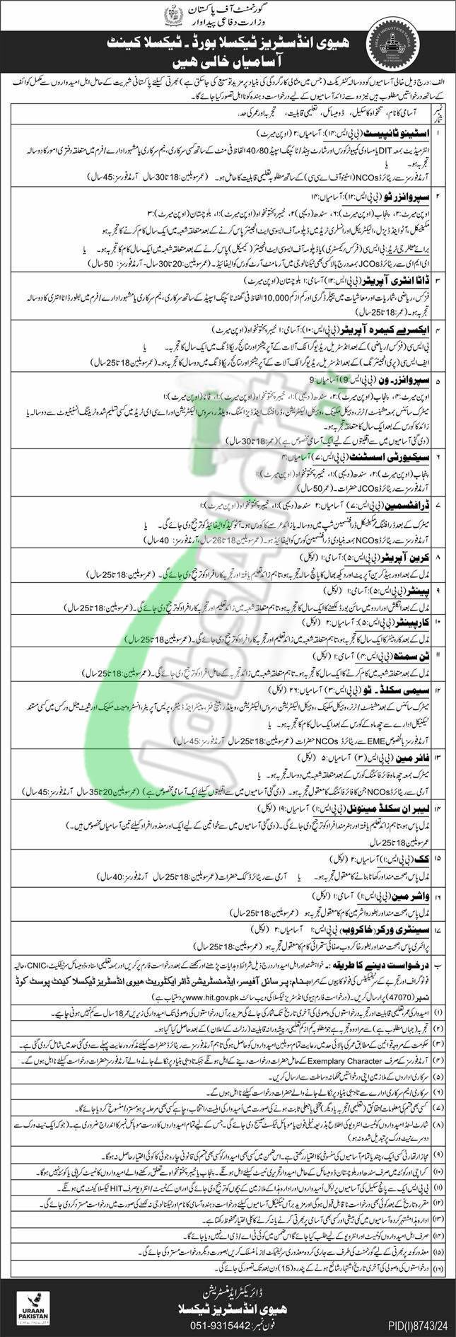 Heavy Industries Taxila Jobs