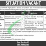 PO Box 95 GPO Rawalpindi Jobs