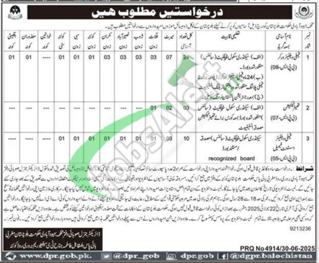 Population Welfare Department KPK Jobs